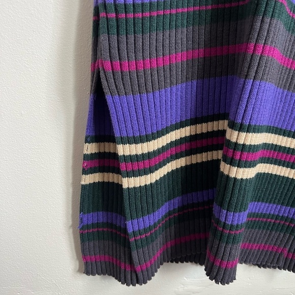 DOLAN Anne Gray & Purple Stripe Ribbed Sleeveless Midi Dress - Picture 4 of 5